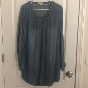 NWOT chambray/denim long sleeve dress